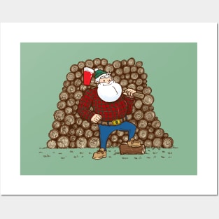 Lumberjack Santa Posters and Art